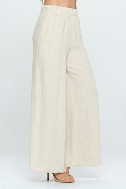 Linen Wide Leg Pants with Pockets