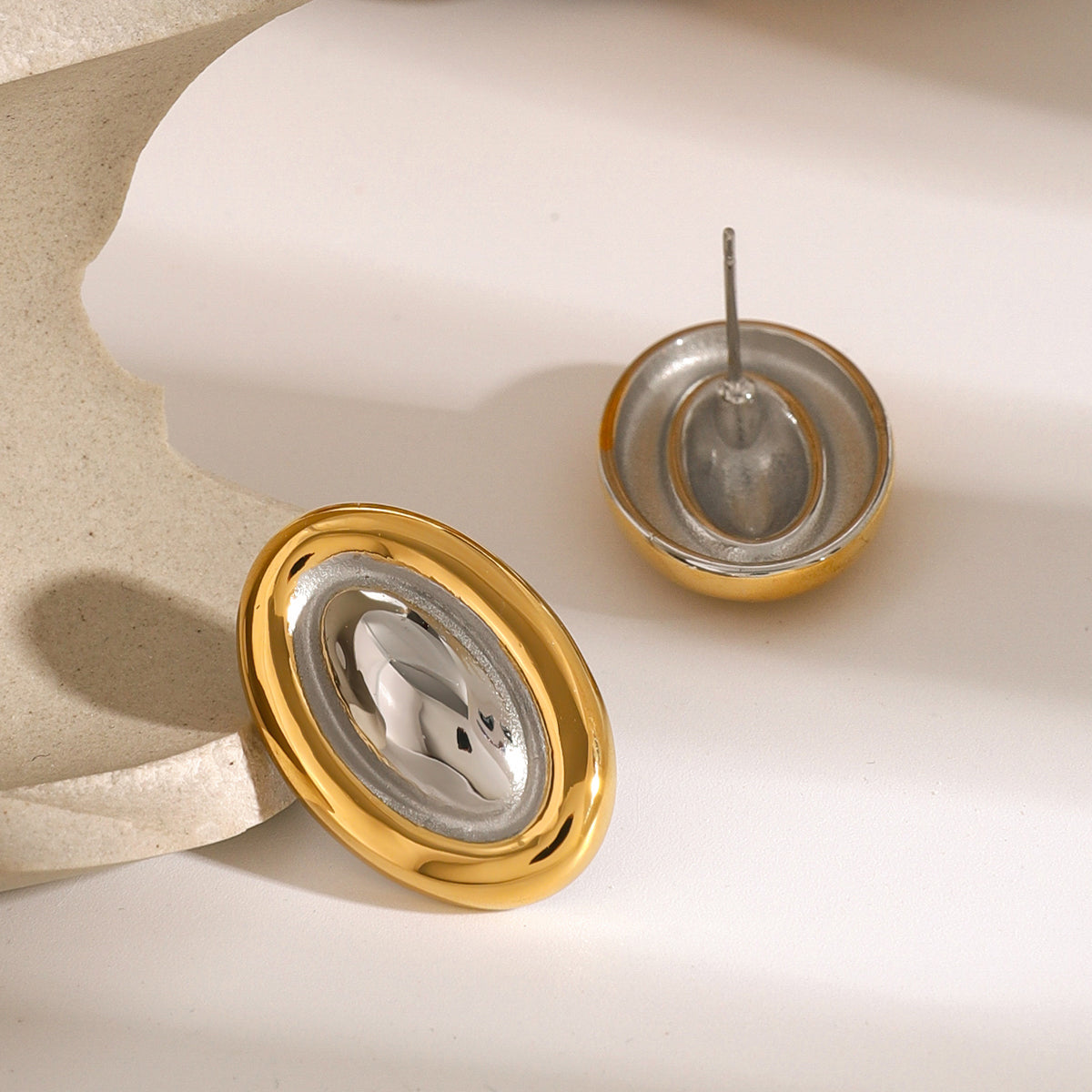 18K Gold-Plated Stainless Steel Stud Earrings