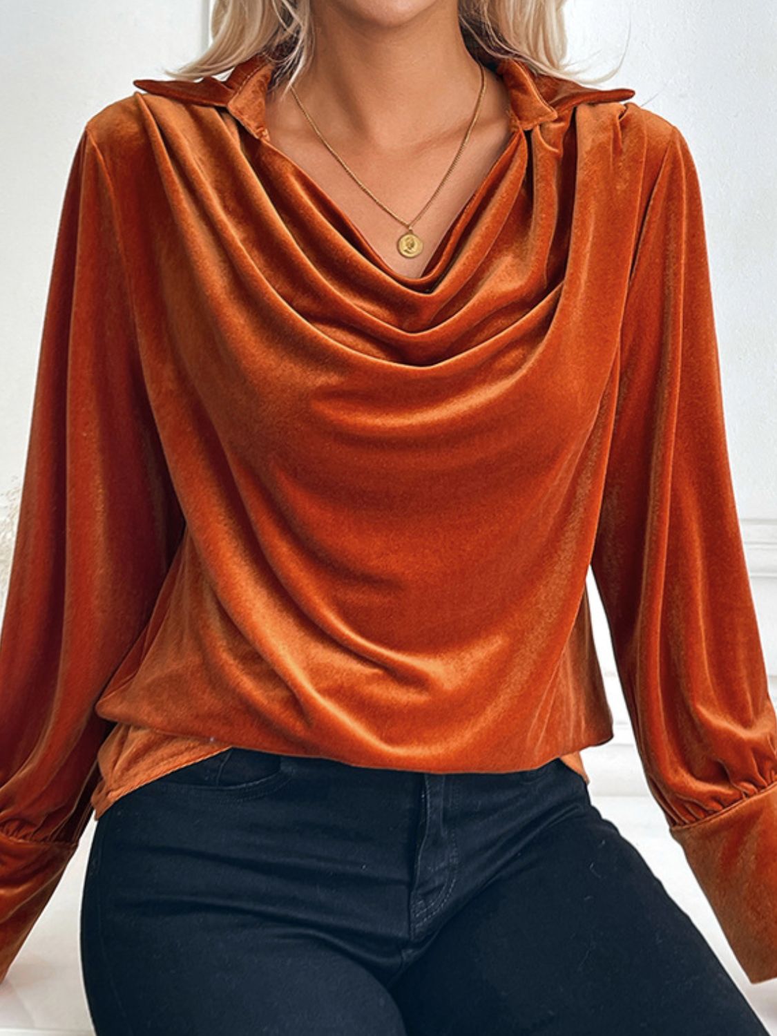 Ruched Long Sleeve Blouse