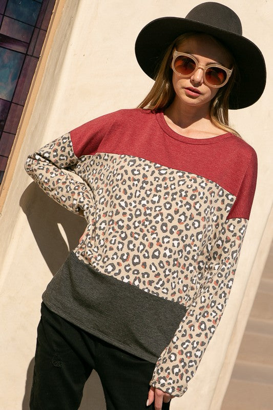 ANIMAL COLORBLOCK SWEARTSHIRT