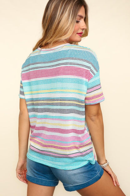 Waffle Stripe Short Sleeve T-Shirt