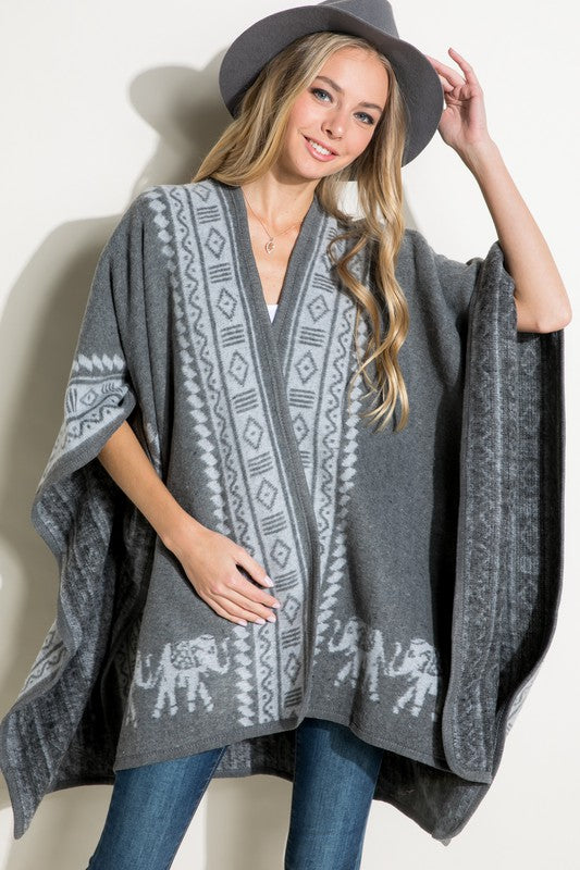 SOFT THICK PONCHO SHAWL CAPE