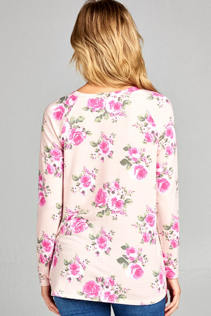 ALLOVER FLORAL SWEATSHIRT TOP