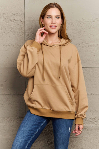 Long Sleeve Dropped Shoulder Hoodie