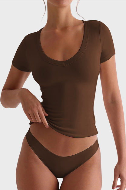 Scoop Neck Short Sleeve T-Shirt