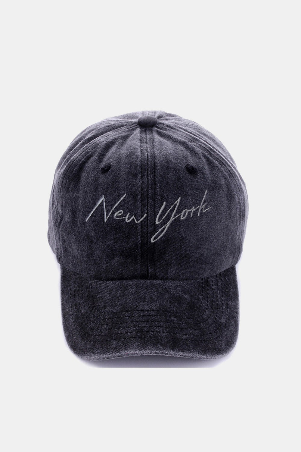 Washed Embroidered City Baseball Cap