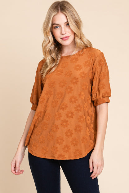 Textured Floral Pattern Top