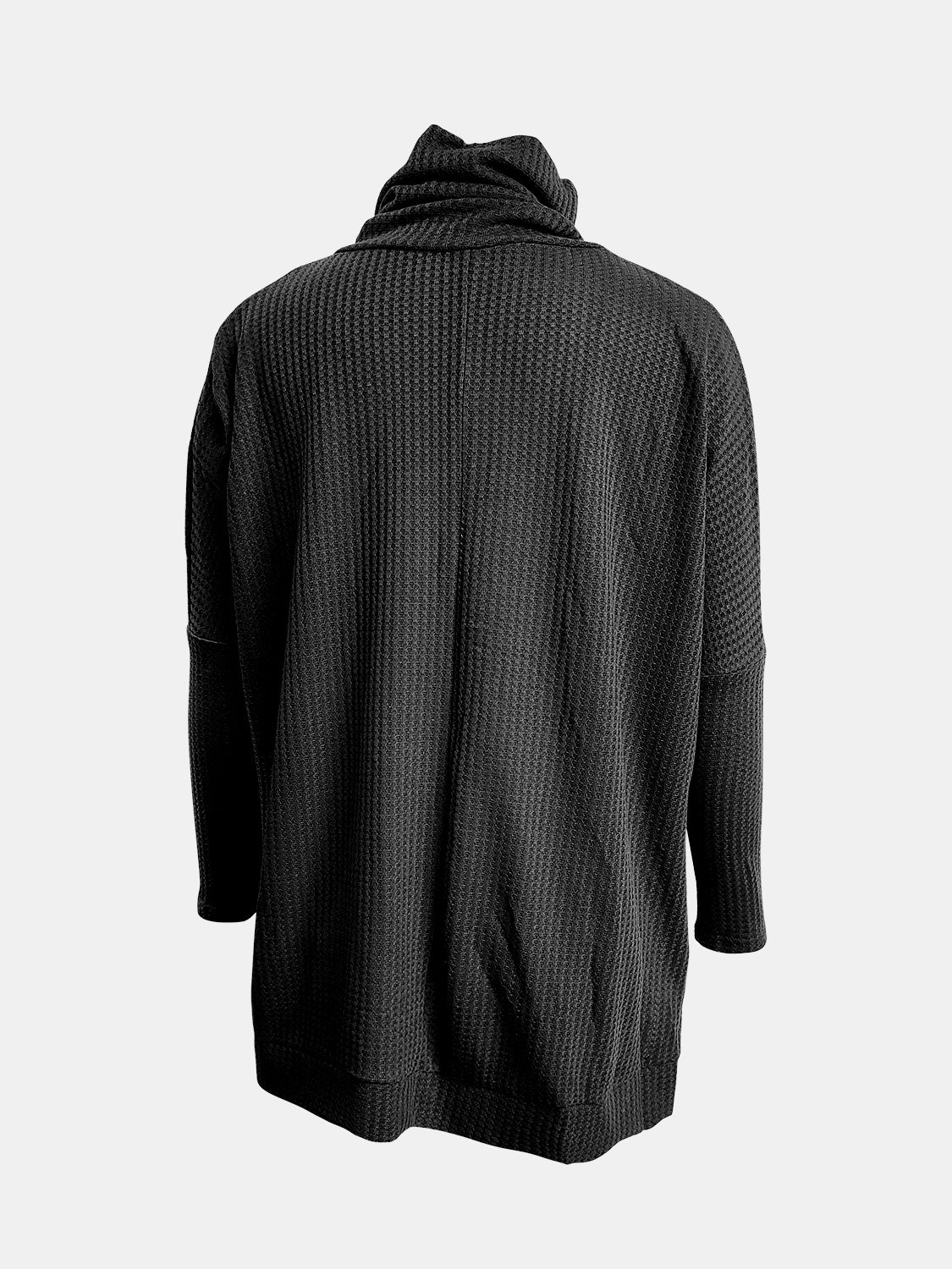 Waffle Knit Turtleneck Long Sleeve T-Shirt