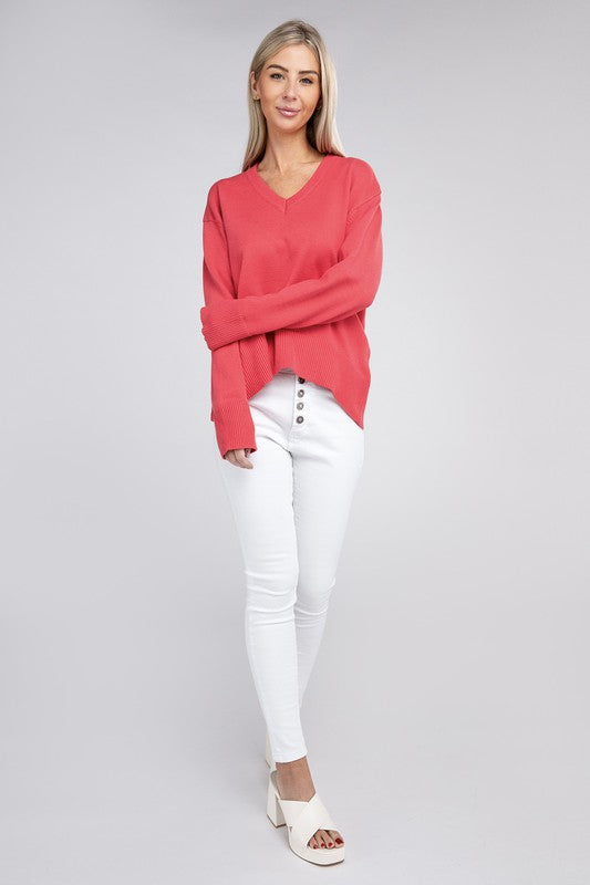 V Neck Soft Sweater