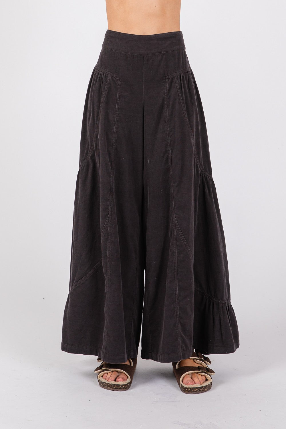 High Rise Corduroy Wide Leg Pants