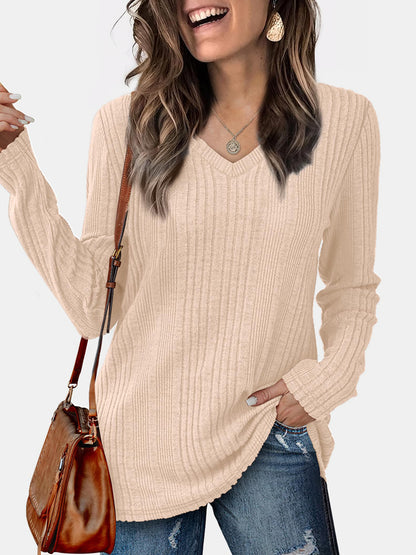 V-Neck Long Sleeve T-Shirt