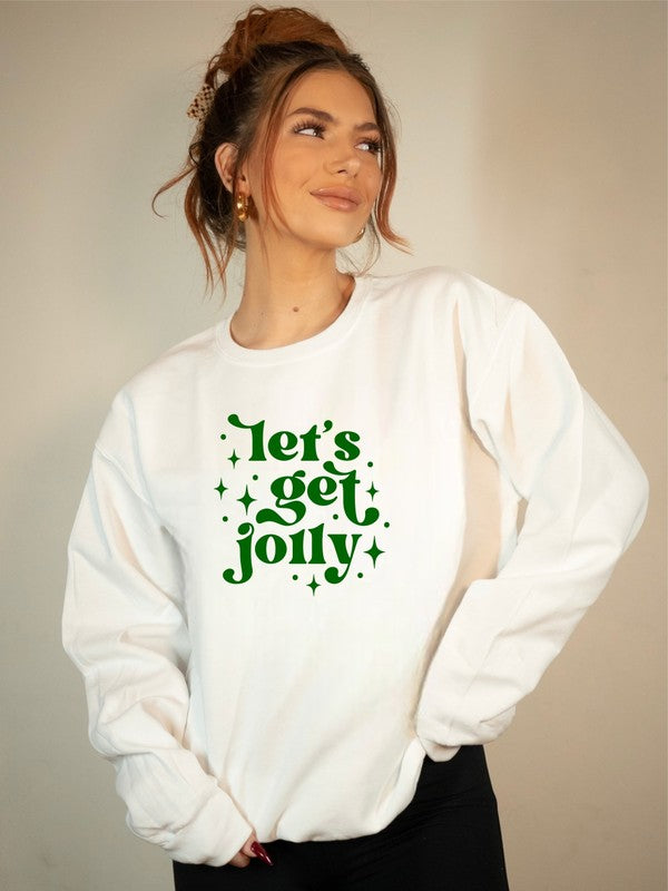 Let's Get Jolly Graphic Bella Canvas Premium Crew