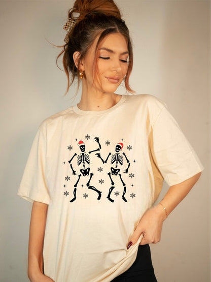 Dancing Christmas Skeletons Graphic Tee