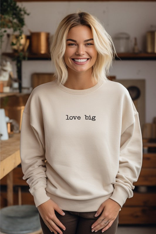 Love Big CrewNeck Graphic Sweatshirt