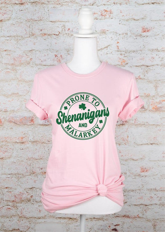 Prone to Shenanigans & Malarkey Graphic Tee