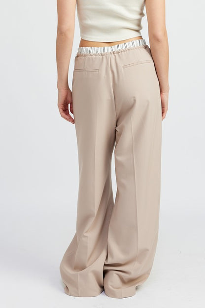 DOUBLE WAIST STREIGHT LEG PANTS