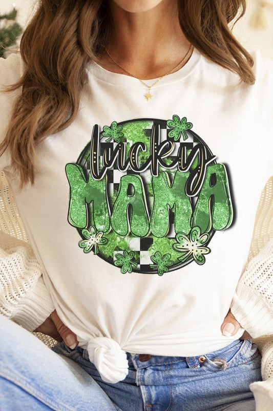 St Patrick's Day Lucky Mama Circle Tee