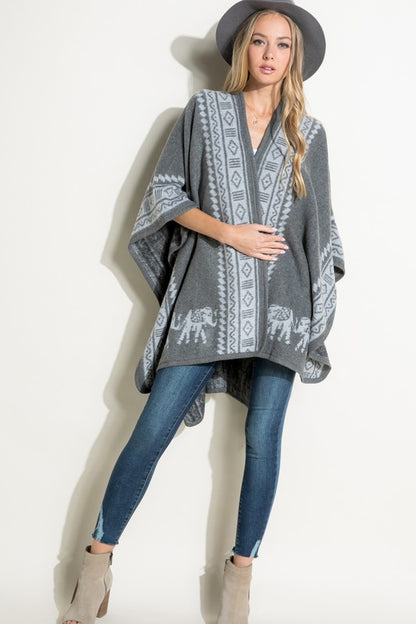 SOFT THICK PONCHO SHAWL CAPE