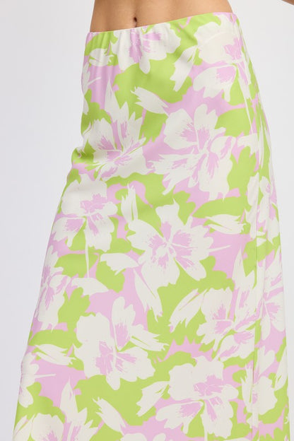 MAXI FLORAL BIAS SKIRT