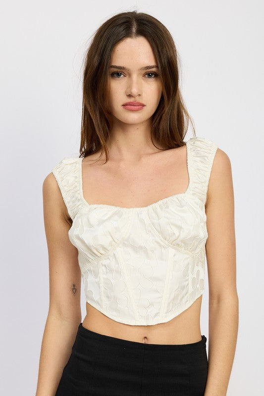 PUFF SLEEVE CORSET TOP