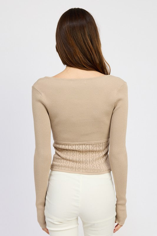 POINTELLE RIB TOP