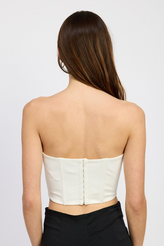 CORSET TOP WITH LACE DETAIL