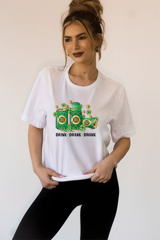 Drink Drank Drunk St Patrick's Day Graphic Tee