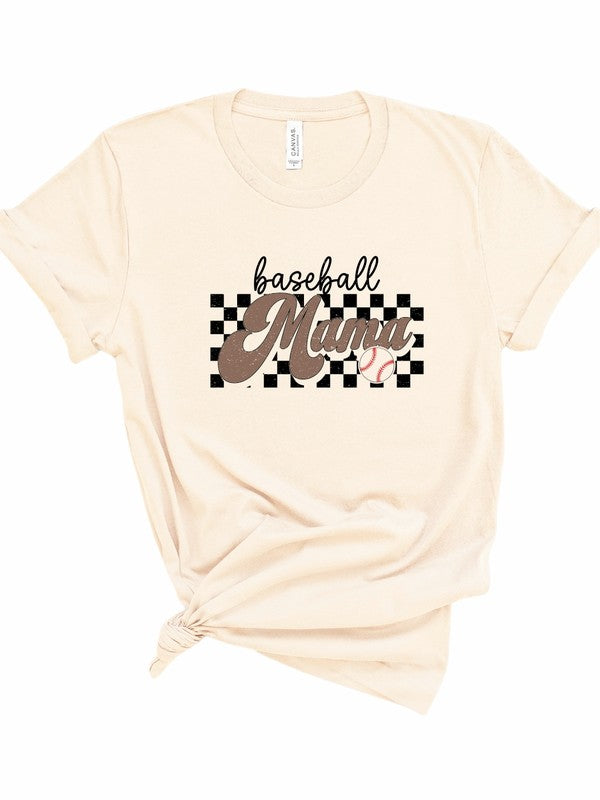 Checkered Baseball Mama Tee