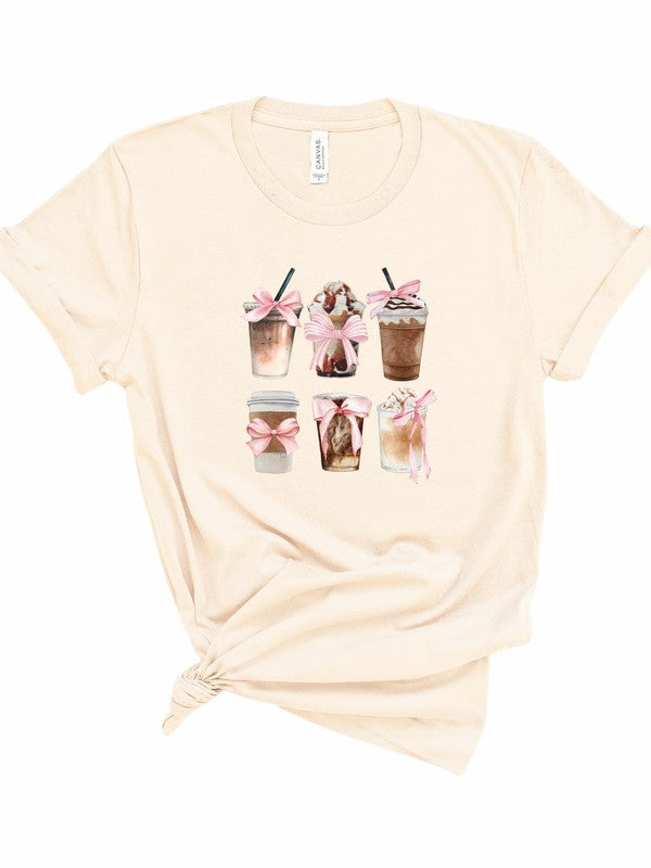 6 Coffee Coquette Ribbon Graphic Tee