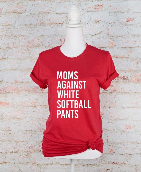 Moms Against White Softball Pants Boutique Tee