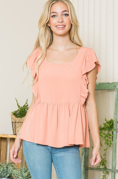 Textured Peplum Top