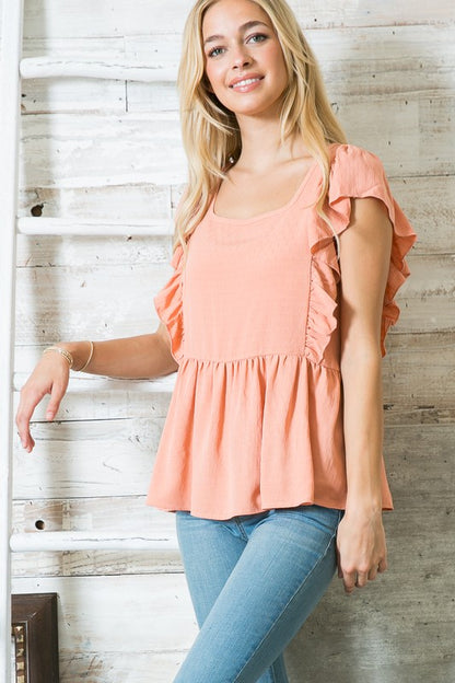 Textured Peplum Top