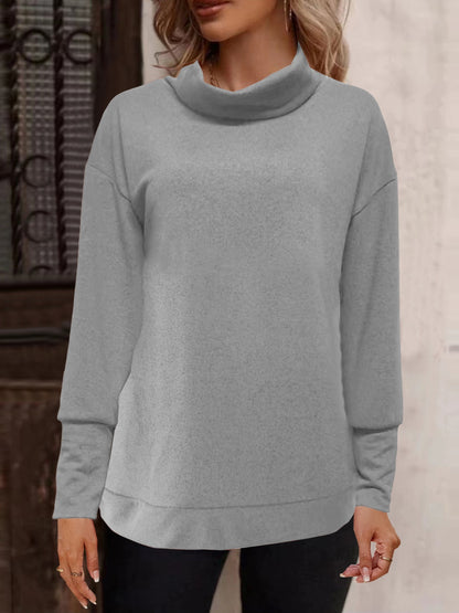 Mock Neck Long Sleeve T-Shirt