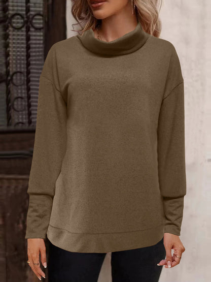 Mock Neck Long Sleeve T-Shirt