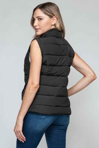 Zip Up Turtleneck Vest with Pockets