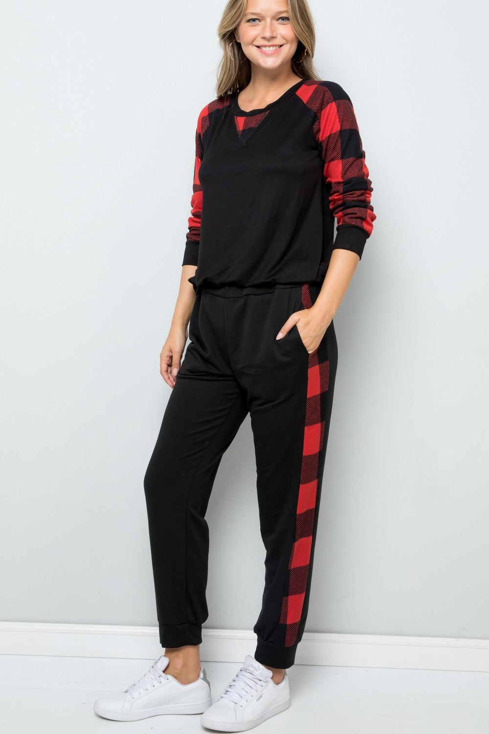 Plaid Side Print Sweatpants