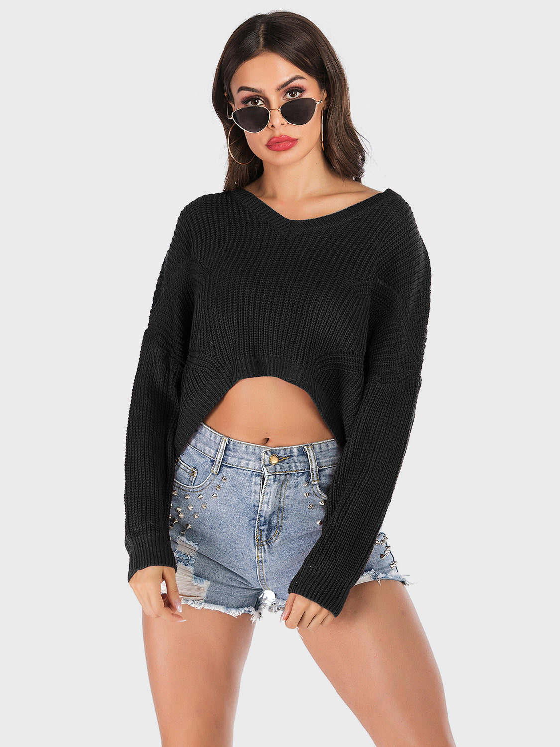 V-Neck Long Sleeve Sweater