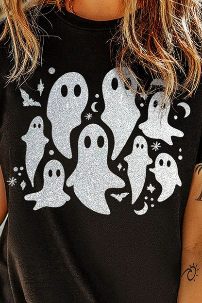 Ghost Round Neck Short Sleeve T-Shirt