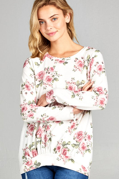 ALLOVER FLORAL SWEATSHIRT TOP