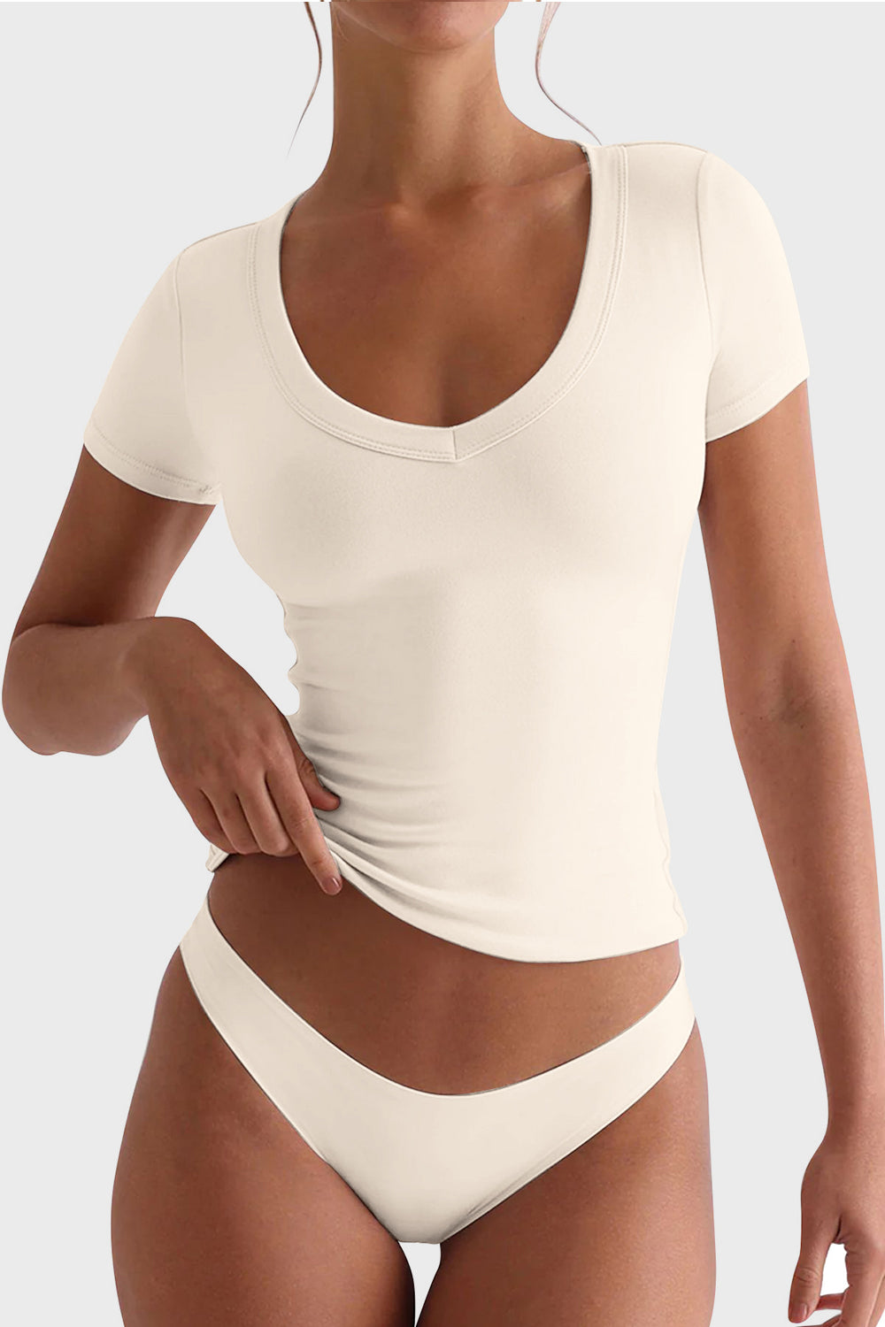 Scoop Neck Short Sleeve T-Shirt