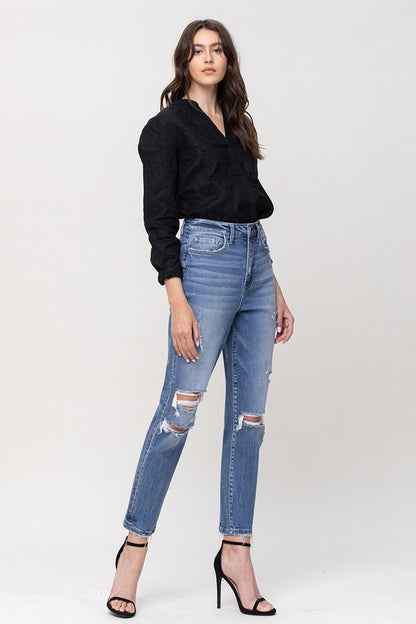 FLYING MONKEY SUPER HIGH RISE STRETCH MOM JEANS