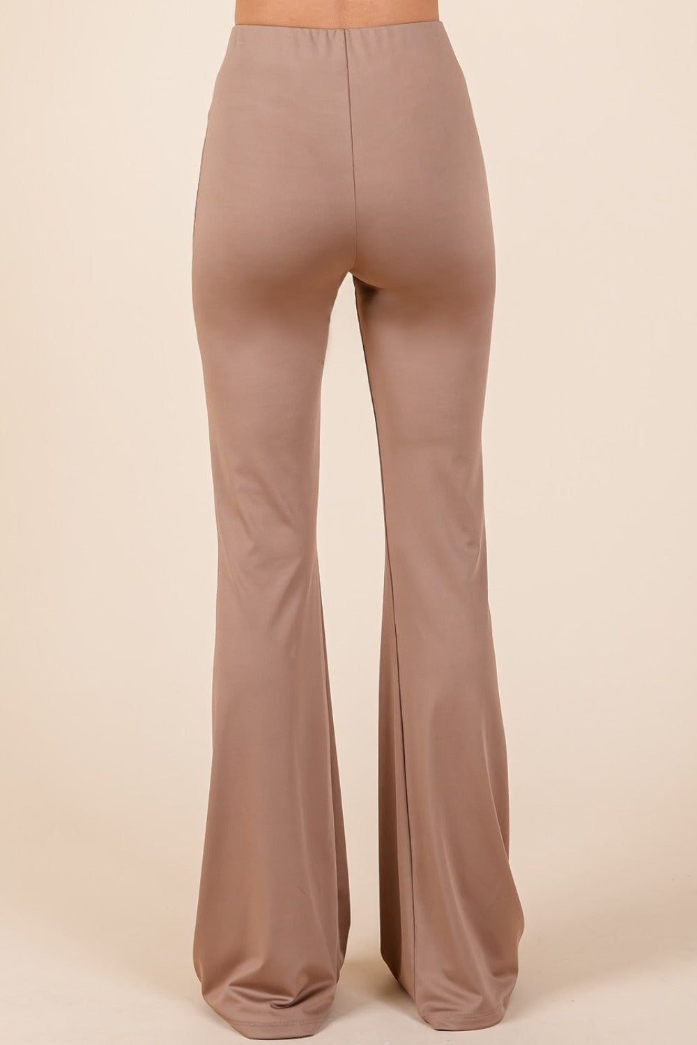 Stretchy Soft Elastic Waist Flare Pants