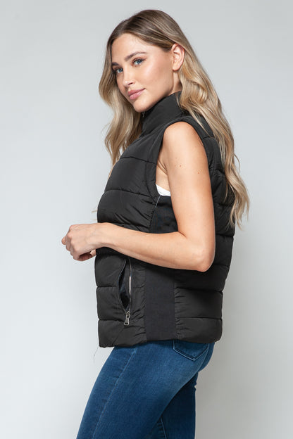 Zip Up Turtleneck Vest with Pockets