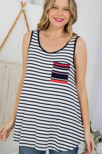 MIXED STRIPE TANK TOP