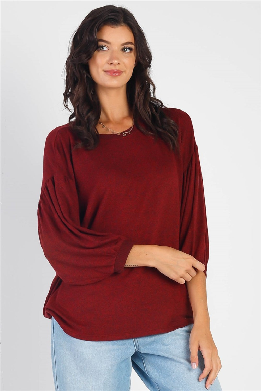 Drop Shoulder Puff Sleeve Top