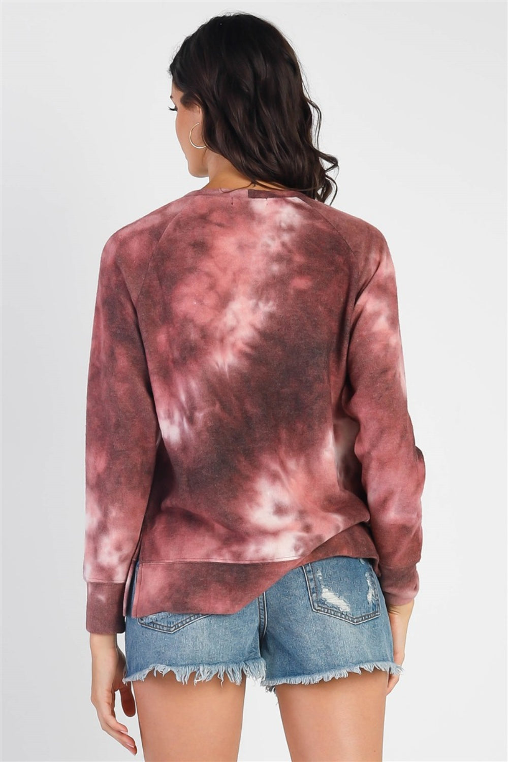 Tie-Dye Round Neck Long Sleeve Sweatshirt