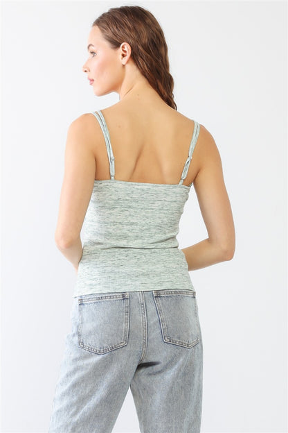 Heathered Ribbed Adjustable Strap Cami