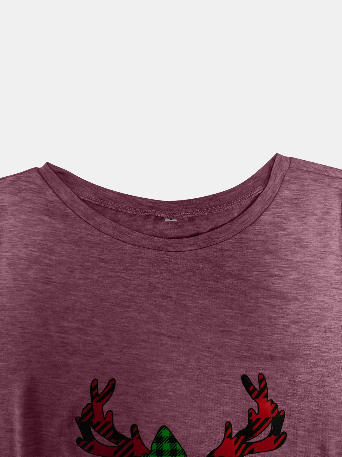 Reindeer Round Neck Long Sleeve T-Shirt