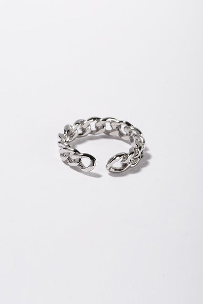 Open chain ring - silver