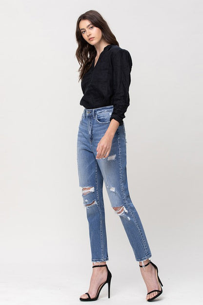 FLYING MONKEY SUPER HIGH RISE STRETCH MOM JEANS